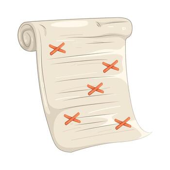 papel Desplazarse con rojo cruzar vector