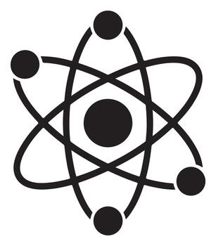 Abstract atomic structure representation silhouette isolated on white background vector