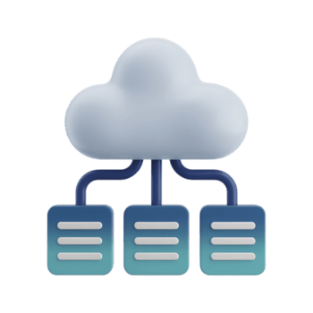 3d ilustração do nuvem Informática conceito. servidores conectado para uma nuvem. png