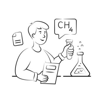 estudiante ejecutando químico experimentar en laboratorio para Ciencias aprendiendo.. vector