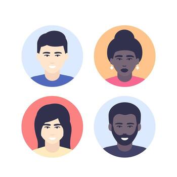 Avatars, default photo placeholders and profile pictures vector