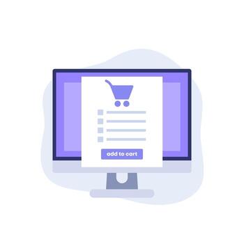 add to cart, order illustration vector