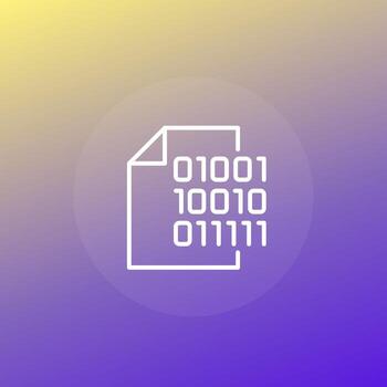 digital document line icon, vector