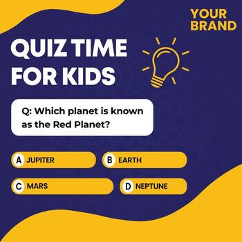 Online Quiz Promotion Social Media Post Template E-Learning Quiz Design vector