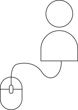 controlado por ratón persona icono con blanco antecedentes vector