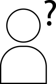 icon of a person with a question mark on a white background vector