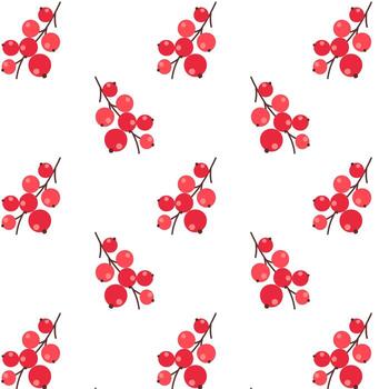 sin costura modelo con rojo bayas en blanco antecedentes para estacional diseño vector