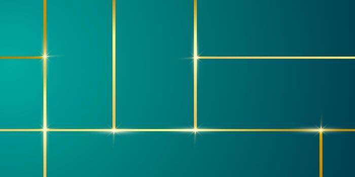 geométrico digital antecedentes con un profundo verde azulado degradado, mejorado por intersectando brillante oro líneas ese brillar, dando un pulcro, moderno, y lujoso estético. vector