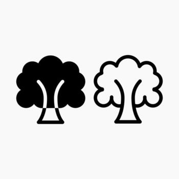 tree icon line and solid style vector