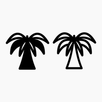 coconut tree icon line and solid style vector