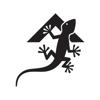 House and gecko combined symbol showing unity of habitat and natural creatures vector