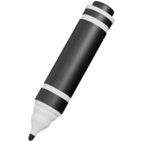 3d render black marker icon png