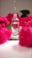 creando un floral esencia con Rosa pétalos y esencial aceites en un sereno ajuste video
