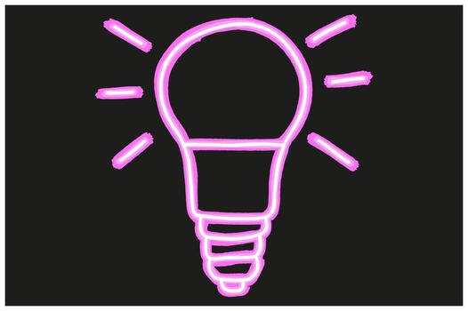 Lamp Design With Neon Line Art Style vector