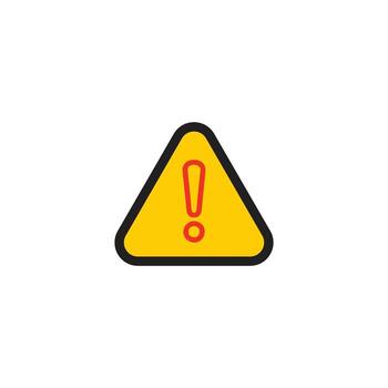 advertencia firmar icono amarillo triángulo con rojo exclamación marca vector