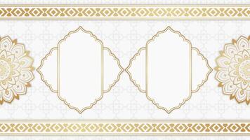 modern golden islamisch Mandala Animation mit Weiß Farbe Hintergrund video