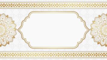 golden islamisch Mandala Ornament Animation auf Weiß Hintergrund video