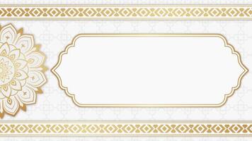 golden islamisch Mandala Ornament Animation auf Weiß Farbe Hintergrund video