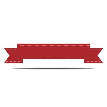 ribbon shape for text elements red vector