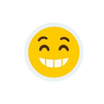Smiling Face Emoji with Big Grin and Happy Expression. Grinning Emoji Face with Big Smile vector