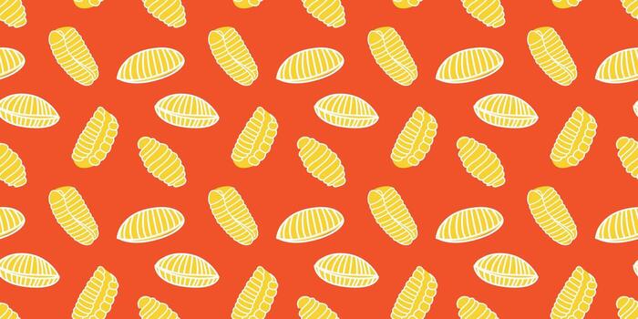 italiano pasta en rojo antecedentes. horizontal sin costura modelo. moderno huellas dactilares para menú diseño, libros de cocina, tela vector