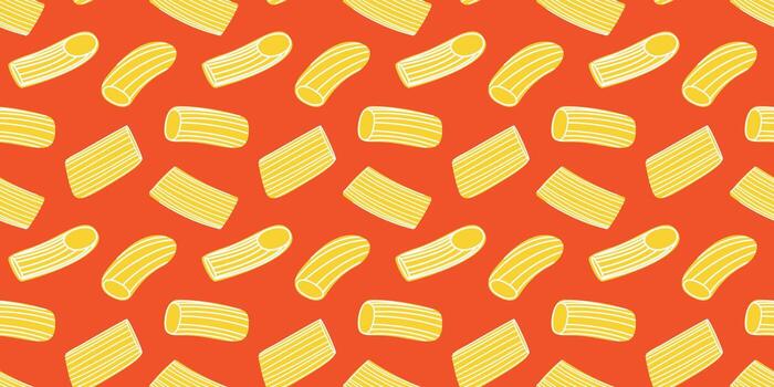 italiano pasta en rojo antecedentes. horizontal sin costura modelo. moderno huellas dactilares para menú diseño, libros de cocina, tela, etc. vector