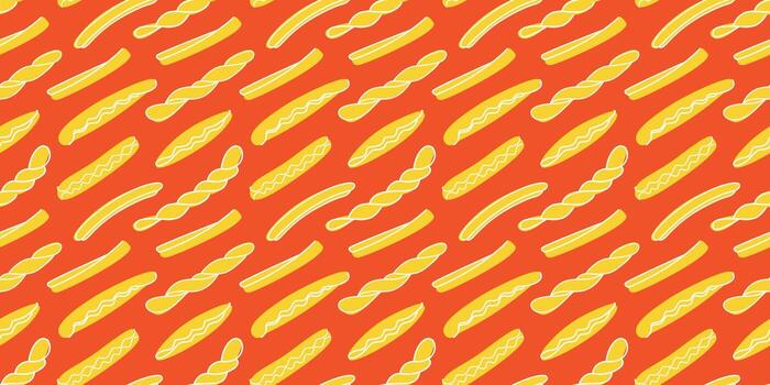 italiano pasta en rojo antecedentes. horizontal sin costura modelo. moderno huellas dactilares para menú diseño, libros de cocina vector