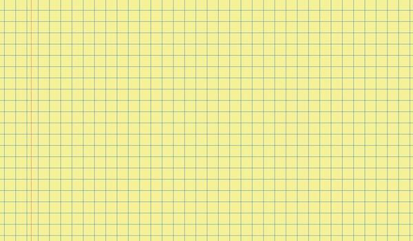 Yellow grid paper page. Horizontal format. vector