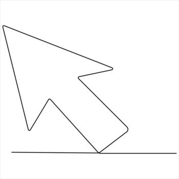 Cursor arrow continuous line drawing illustration vector