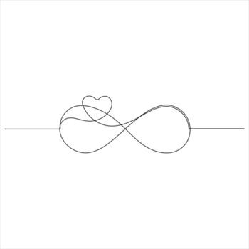 ccontinuo línea dibujo de infinito símbolo lazo Mobius icono y interminable Siempre amor concepto vector