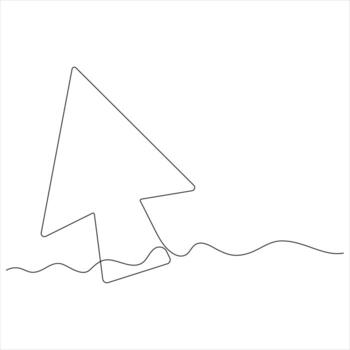 Cursor arrow continuous oneline drawing illustration vector