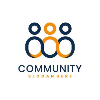 Modern community logo design with abstract people icon for teamwork and unity branding vector