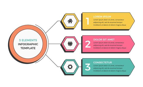 Infographic template with three options or steps with place for icons and text vector