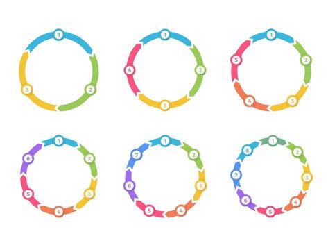 Set of circle arrows with numbers, infographics templates for circle diagrams vector