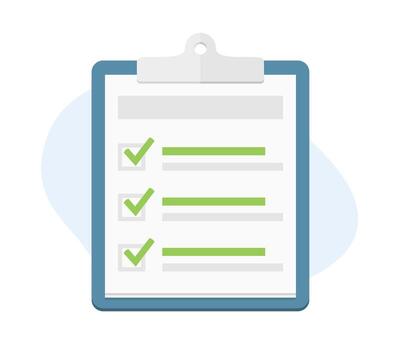 Check list on clipboard with three check boxes vector