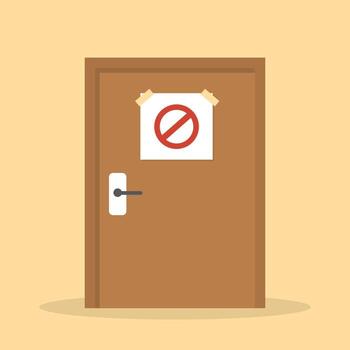 design about the concept of a door that cannot be entered vector