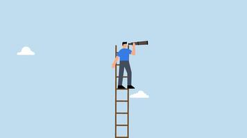 förenkla aning till hitta lösning, affärsman är lämnar Bakom en kaotisk röra och rubrik mot en enkel aning representerade förbi en glödlampa, video