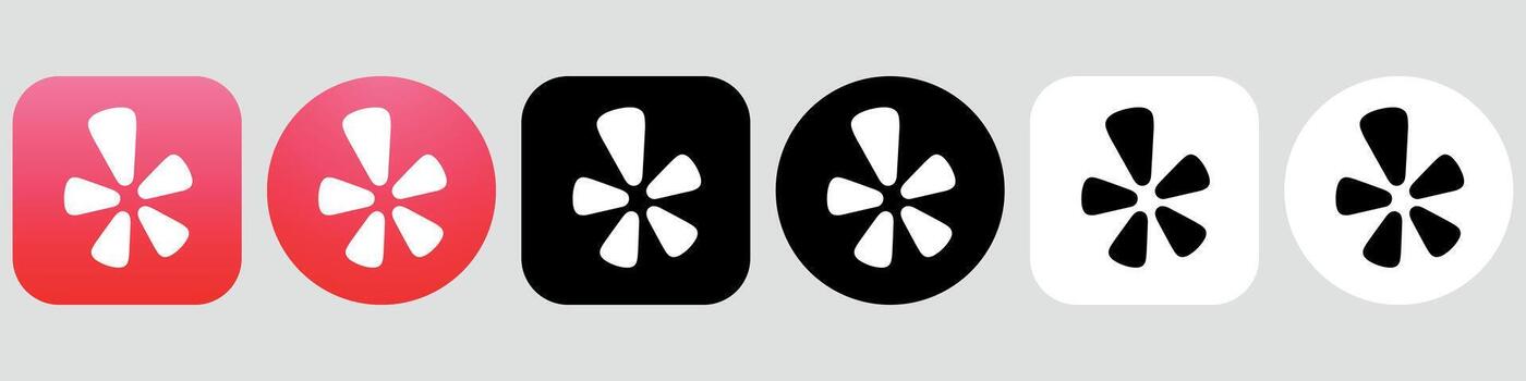 Yelp Icon Set. Yelp Icon Bundle. vector