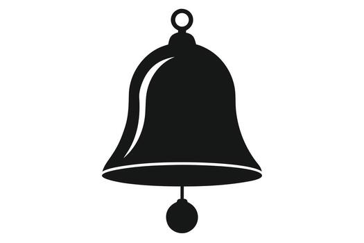 Black Silhouette of a Bell with Clapper icon object vector