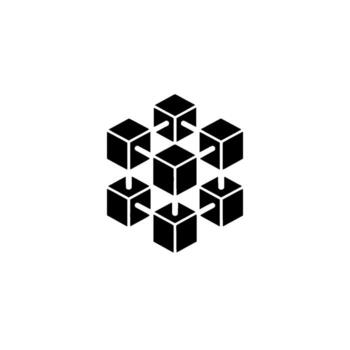 A minimalist geometric tessellation of interconnected cubes forming a hexagonal structure with clean background and subtle light rays vector