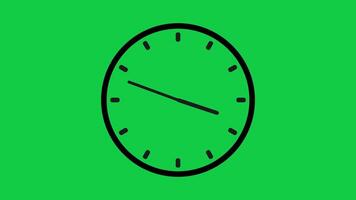 orologio icona animazione su verde schermo. senza soluzione di continuità ciclo continuo analogico orologio video