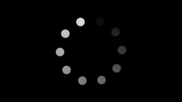 Caricamento in corso icona animazione. circolare Caricamento in corso con dissolvenza punti. Scarica progresso, caricare gioco dati, il buffering processi, applicazione interfaccia video