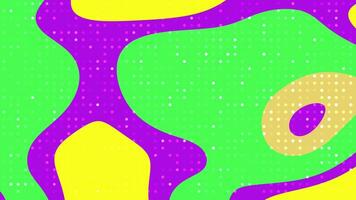 Abstracts Flüssigkeit blinken Punkt dynamisch abstrakt Hintergrund Animation mit beschwingt Flüssigkeit Formen und bunt Polka Punkt Muster Verschiebung glatt video