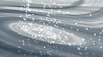 Oceanic Grey Tones Abstract grey and white swirling background with floating bokeh lights, creating a dreamy and elegant effect. video