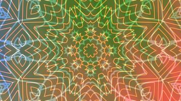 uma vibrante torção hipnotizante caleidoscópio animação com intrincado floral padrões e vibrante cores criando uma hipnótico efeito video