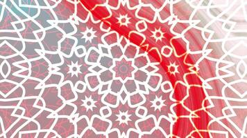 1950er Jahre Küche faszinierend Kaleidoskop Animation mit kompliziert Star Muster mit rot und Weiß Farbe Übergänge, abstrakt Design video