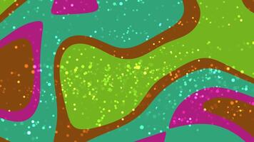 Abstracts Liquid Particles Vibrant retro animation with flowing shapes and sparkling particles, perfect for a groovy, funky background. video