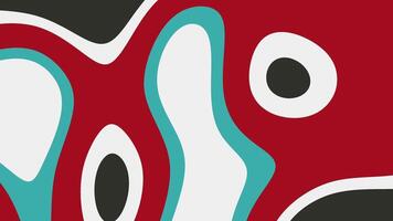 darüber hinaus schwarz Weiß dynamisch abstrakt Animation von organisch Formen im Rot, blaugrün, Weiss, und grau fließend und verwandeln ständig video