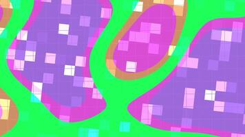 samenvattingen vloeistof knipperen plein abstract animatie met biologisch vormen, korrelig patronen, en levendig kleuren creëren een dynamisch backdrop video