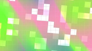 abstracts batter piazza colorato pixelated sfondo animazione con in movimento piazze e griglia Linee la creazione di un' vivace design video